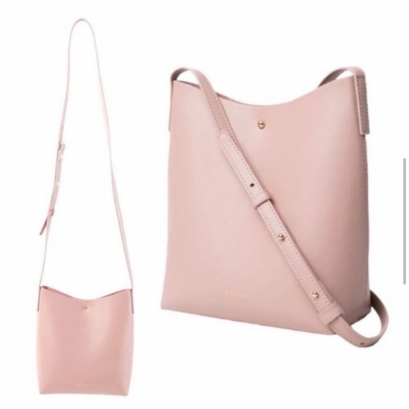 NWOT Samara Brand Pink Peony Vegan Leather Medium Shoulder Bag - Picture 2 of 8